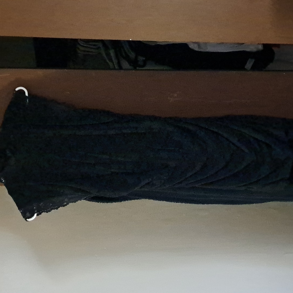 Black lace cocktail dress zips up the back